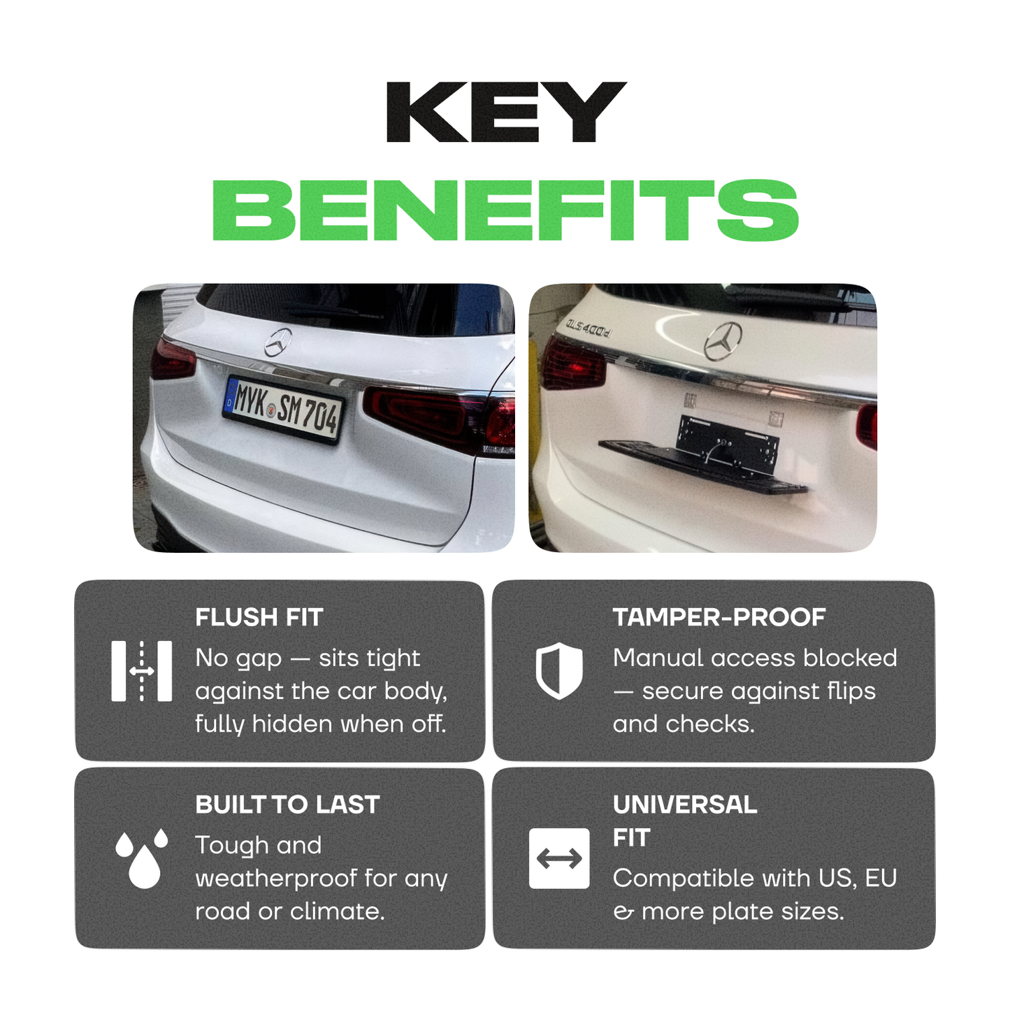 Alite Flipper™ Folding frame for both license plates