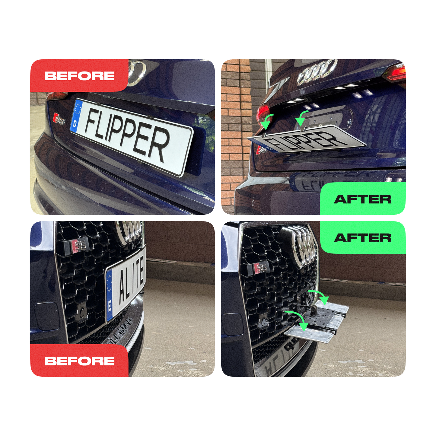 Alite Flipper™ Folding frame for both license plates