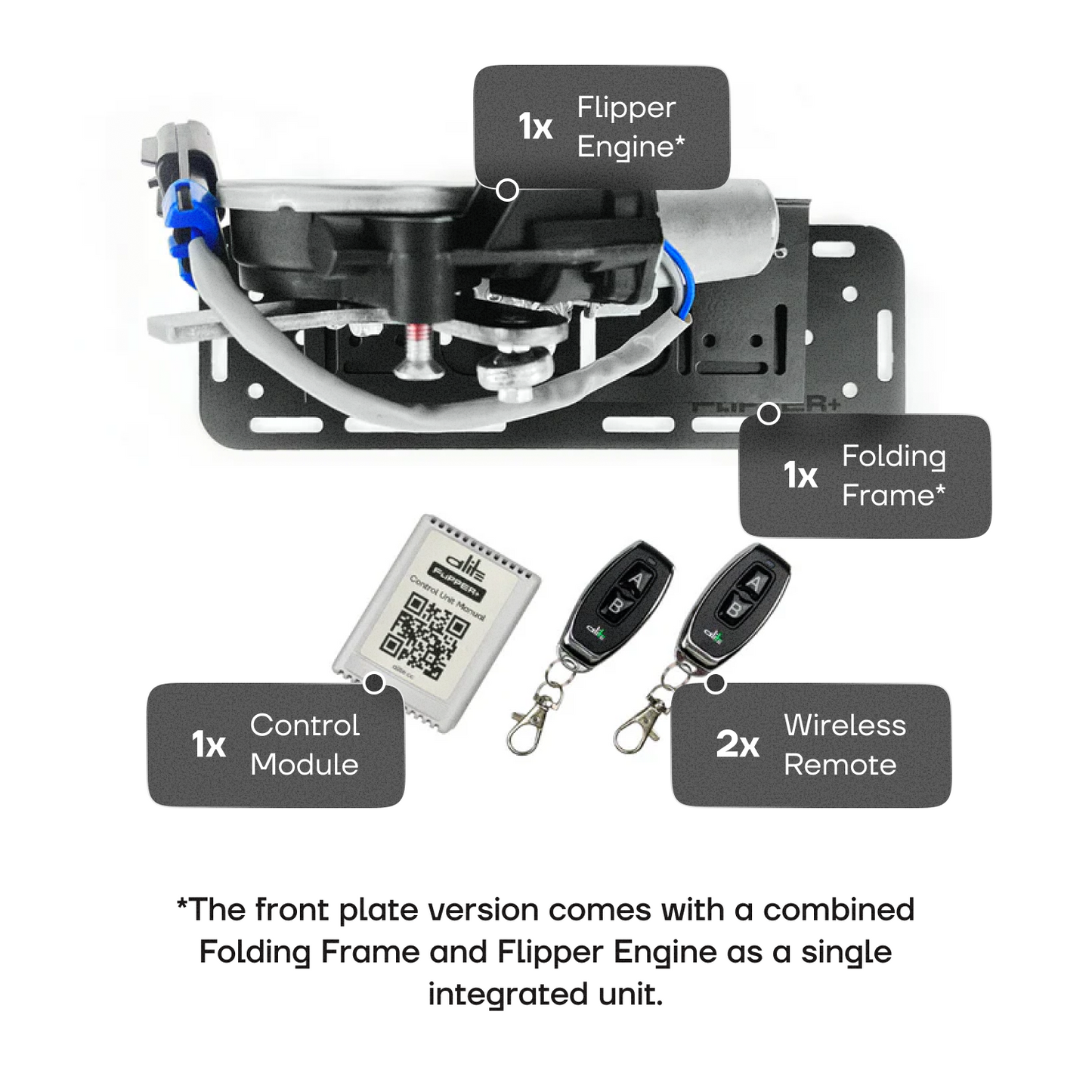 Alite Flipper™ Folding frame for front license plate (hard traction) - Alite