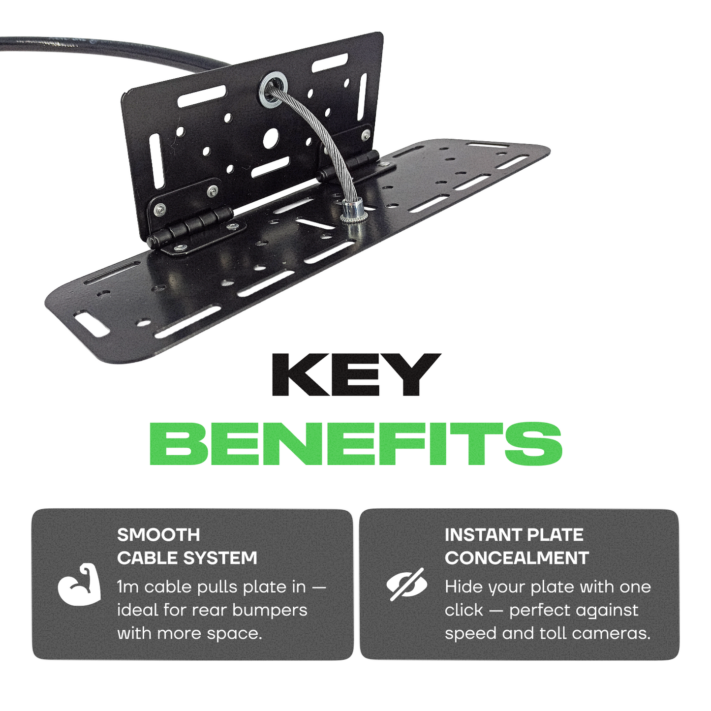 Alite Flipper™ Folding frame for rear license plate (on a cable) - Alite