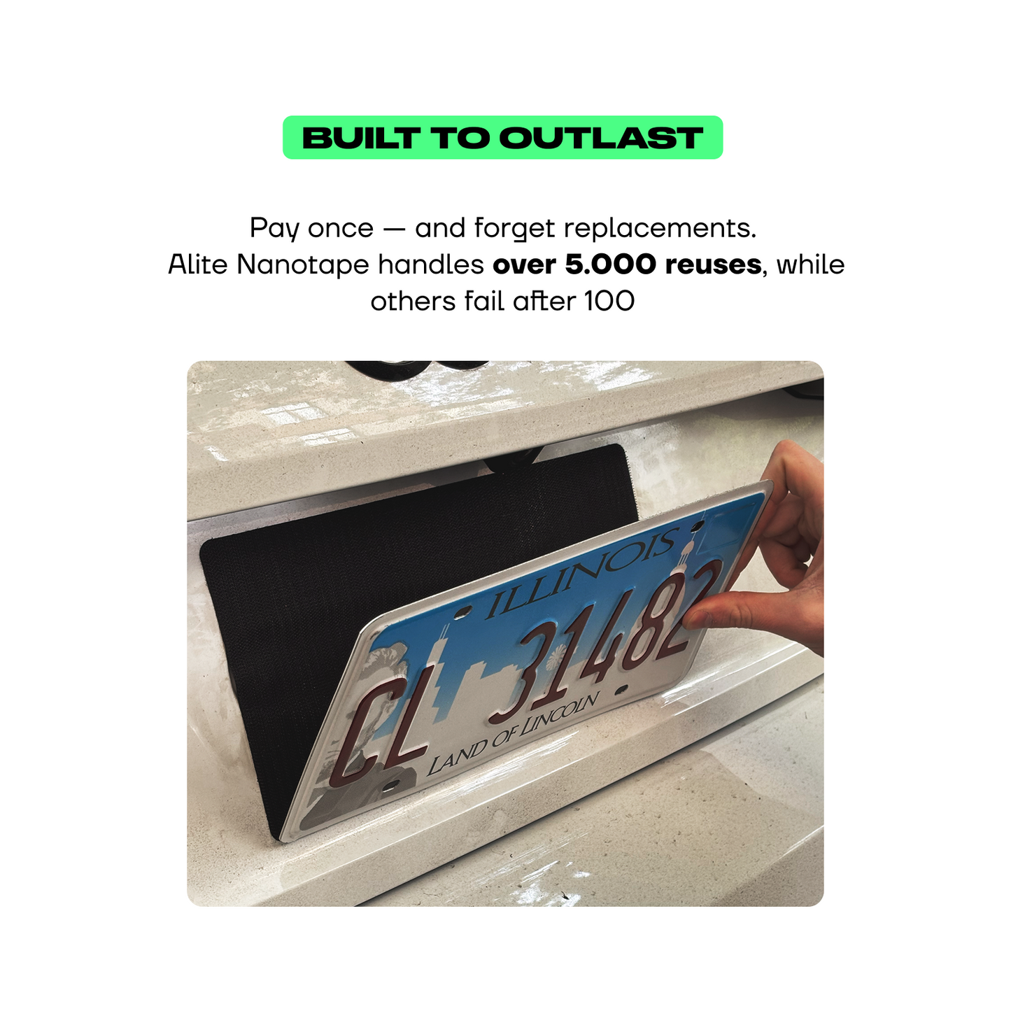 Marco para matrícula Alite Nanotape™ para EE. UU. (1 placa)