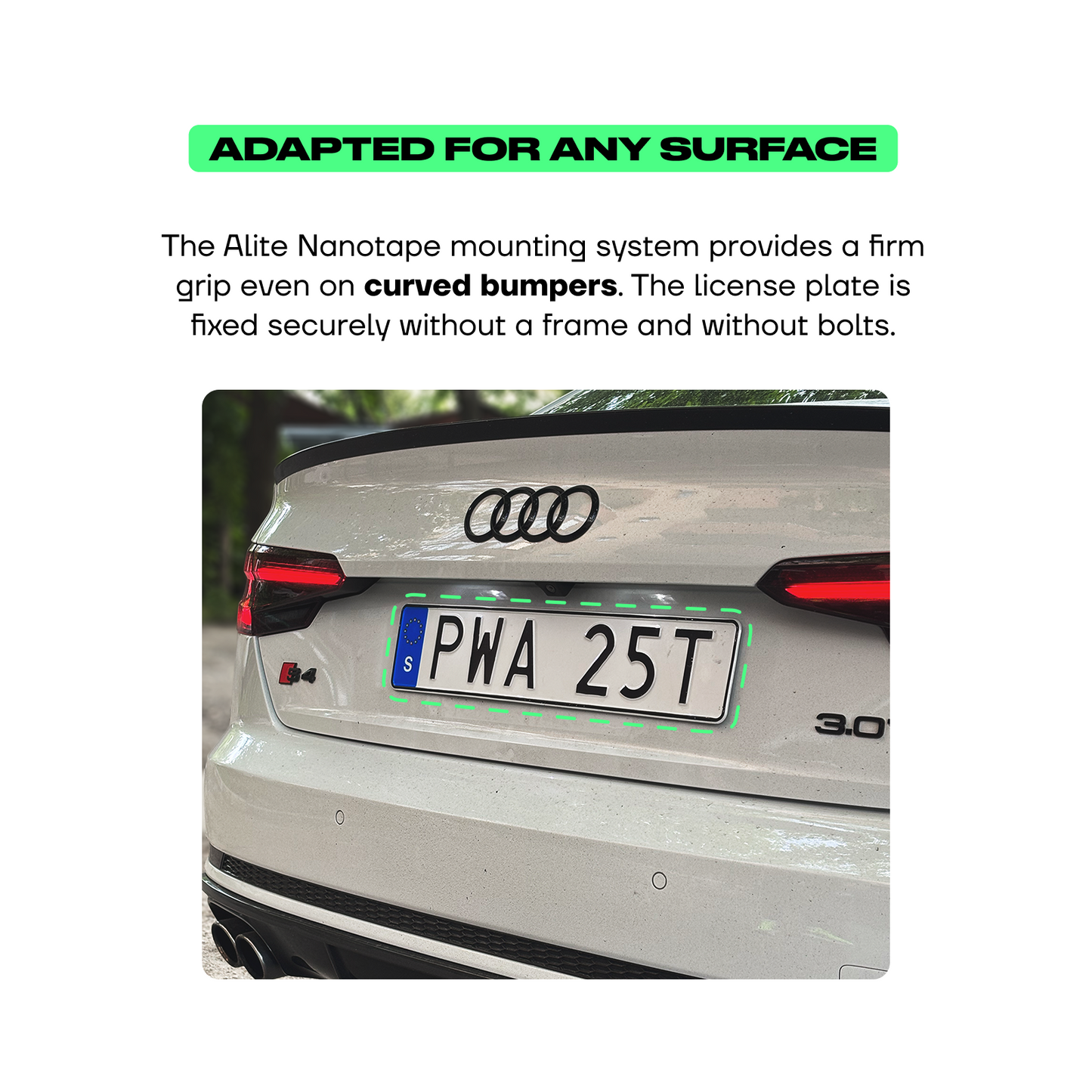 Alite Nanotape™ License Plate Frame for EU & UK (2 plates) - Alite