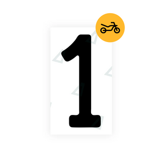 Alite Nanofilm for Switzerland Moto license plates - Symbol "1"