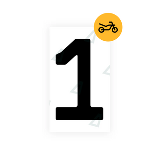 Alite Nanofilm for Cyprus moto license plates - Symbol "1" - Alite