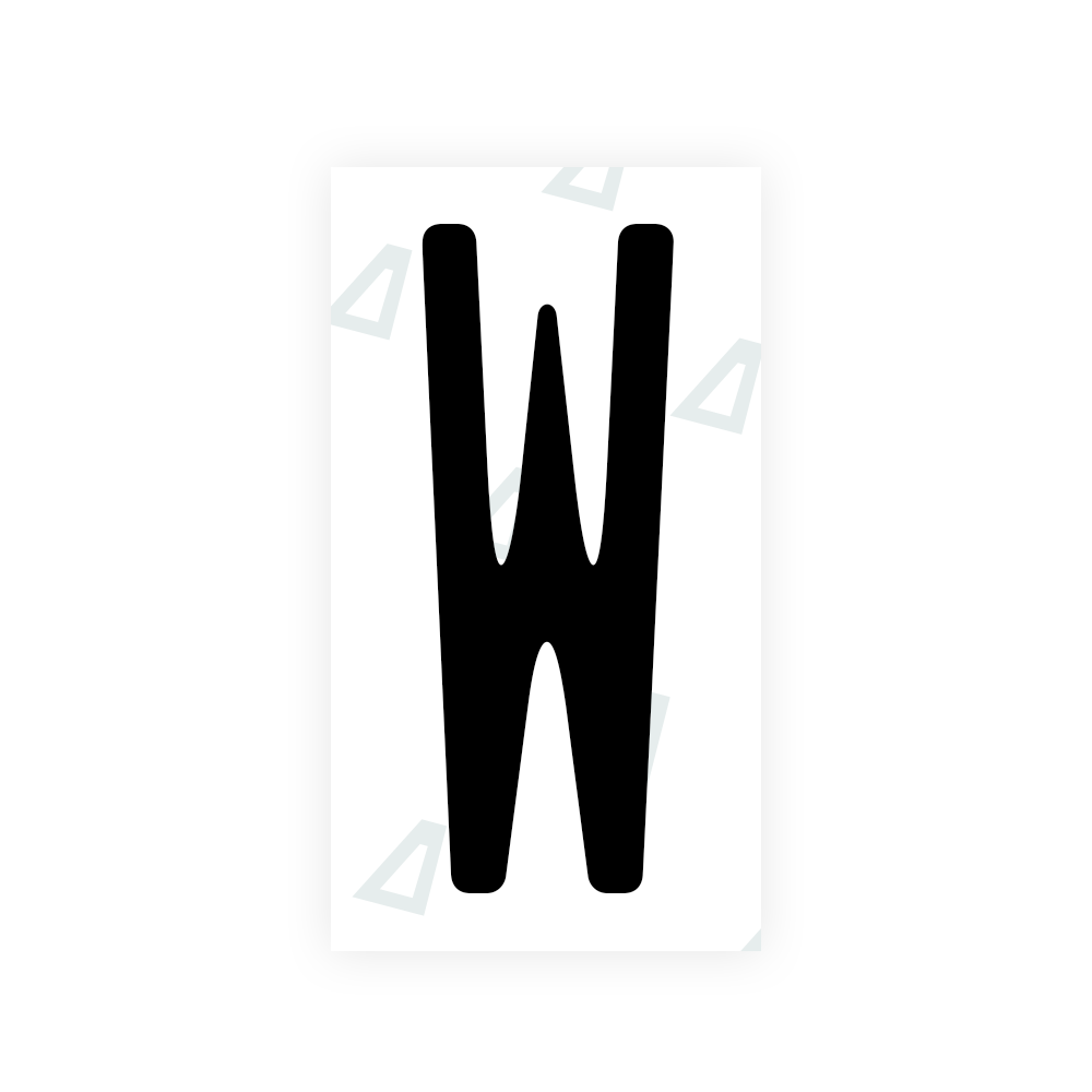 Nanofilm Ecoslick™ for US (New York 2010) license plates - Symbol "W"