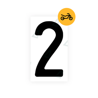 Alite Nanofilm for Switzerland Moto license plates - Symbol "2"