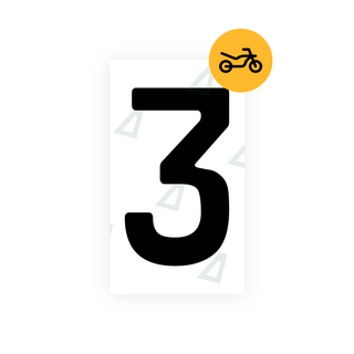 Alite Nanofilm for Cyprus moto license plates - Symbol "3" - Alite