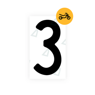 Alite Nanofilm for Switzerland Moto license plates - Symbol "3"