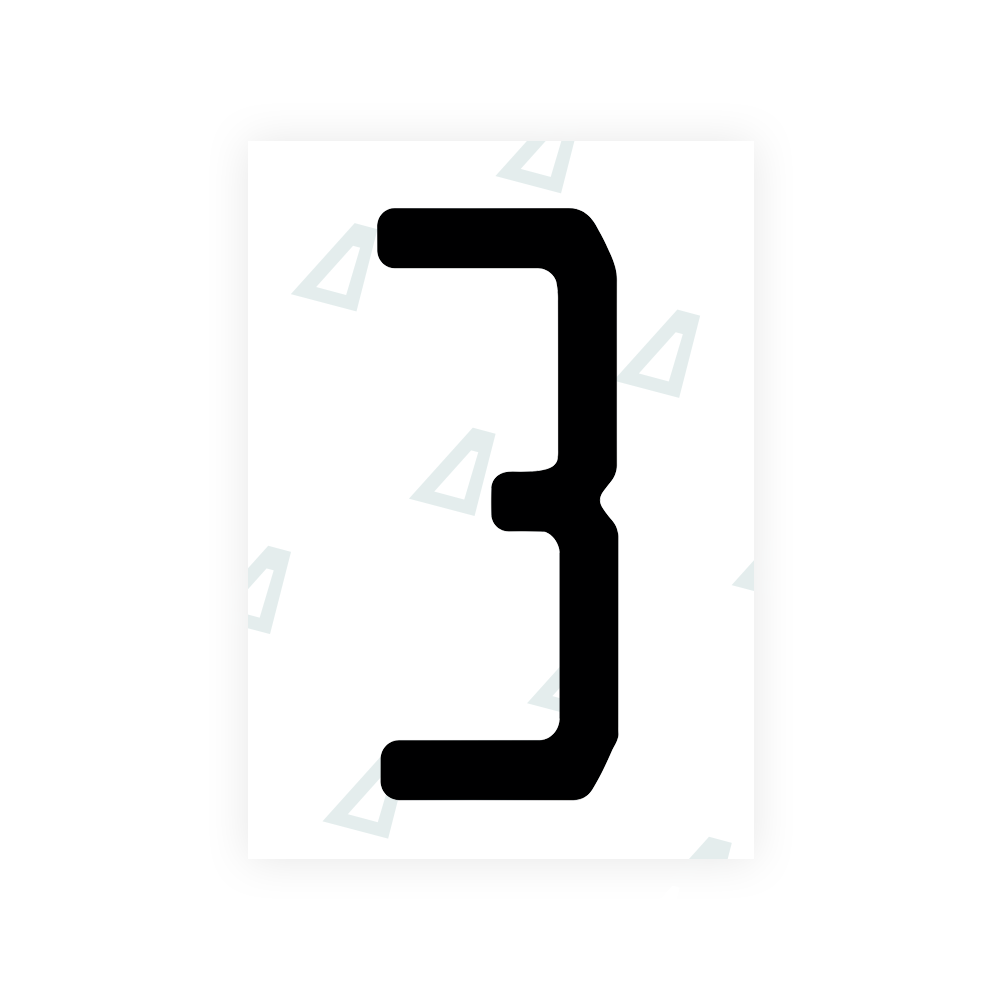 Nanofilm Ecoslick™ for US (Florida 2019) license plates - Symbol "3"