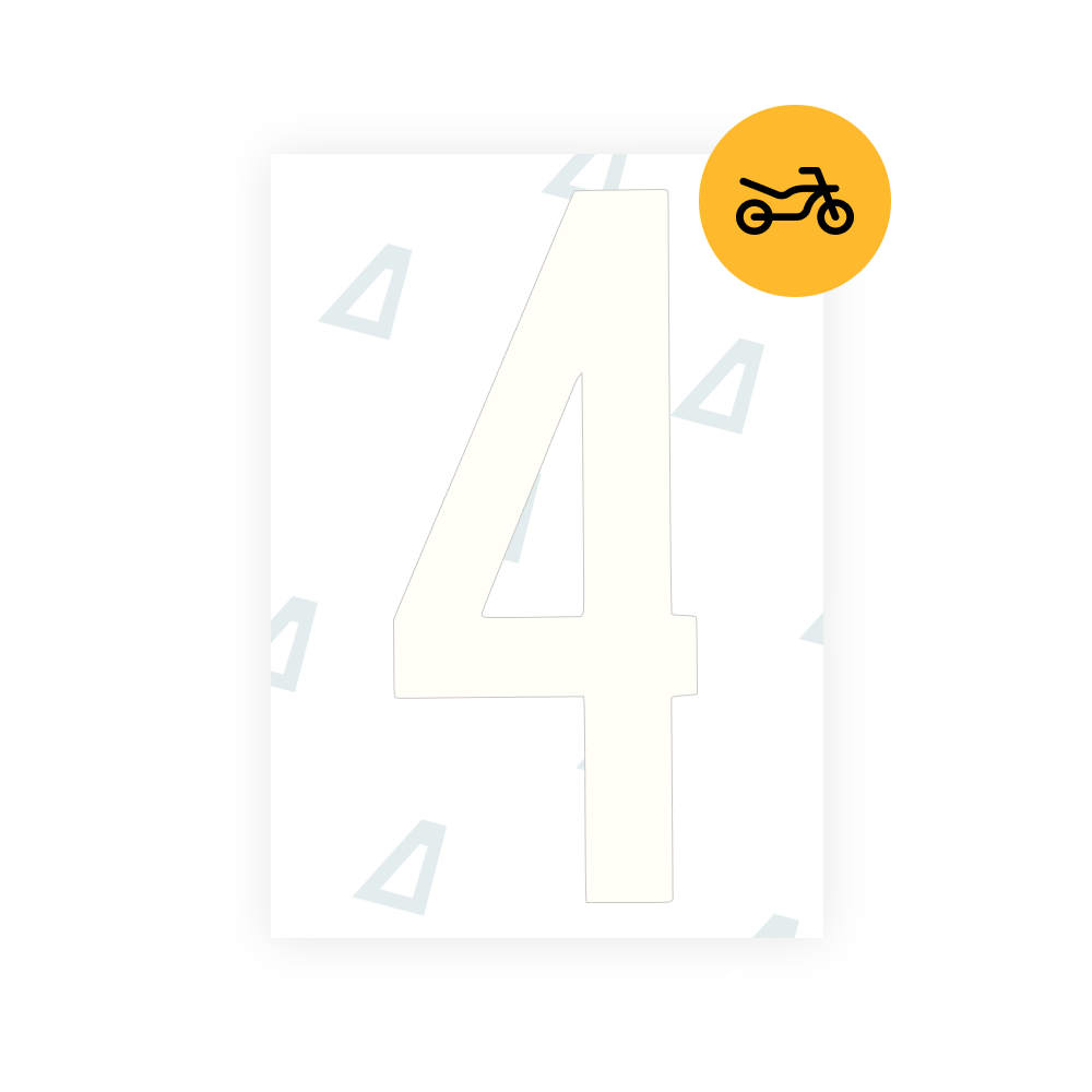 Alite Nanofilm for US (Georgia 2012 - Round) Moto license plates - Symbol "4" - Alite