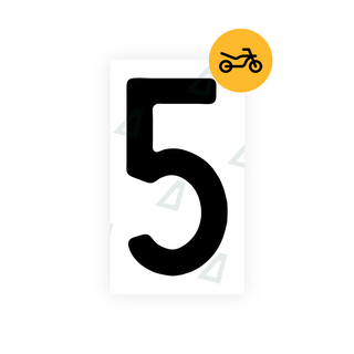 Alite Nanofilm for Switzerland Moto license plates - Symbol "5"