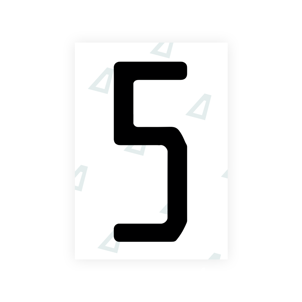 Nanofilm Ecoslick™ for US (Florida 2019) license plates - Symbol "5"