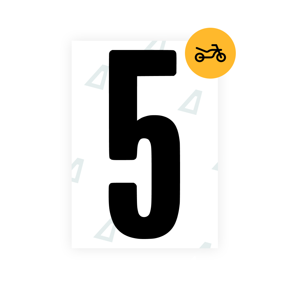 Alite Nanofilm for US (Georgia 2012 - Square) Moto license plates - Symbol "5"