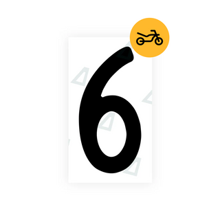 Alite Nanofilm for Switzerland Moto license plates - Symbol "6"