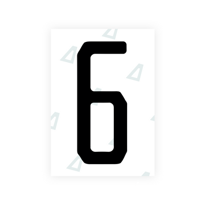 Nanofilm Ecoslick™ for US (Florida 2019) license plates - Symbol "6"