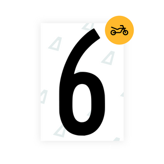 Alite Nanofilm for US (Georgia 2012 - Round) Moto license plates - Symbol "6"