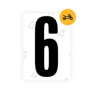 Alite Nanofilm for US (Georgia 2012 - Square) Moto license plates - Symbol "6"