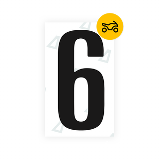 Nanofilm Ecoslick™ for US (Texas) Moto license plates - Symbol "6"