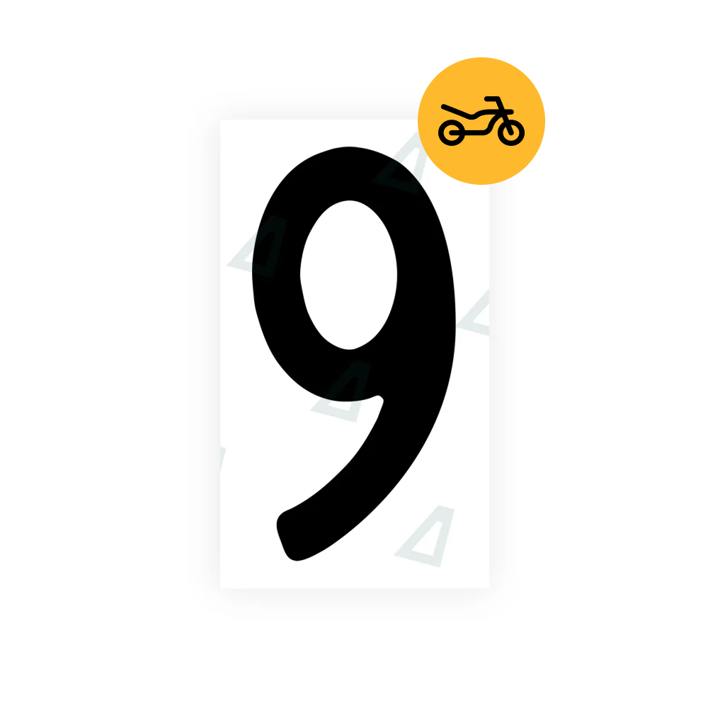 Alite Nanofilm for Switzerland Moto license plates - Symbol "9"