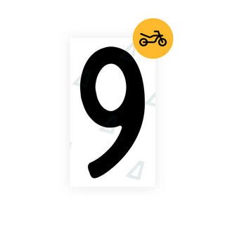 Alite Nanofilm for Switzerland Moto license plates - Symbol "9"