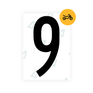 Alite Nanofilm for US (Georgia 2012 - Round) Moto license plates - Symbol "9"