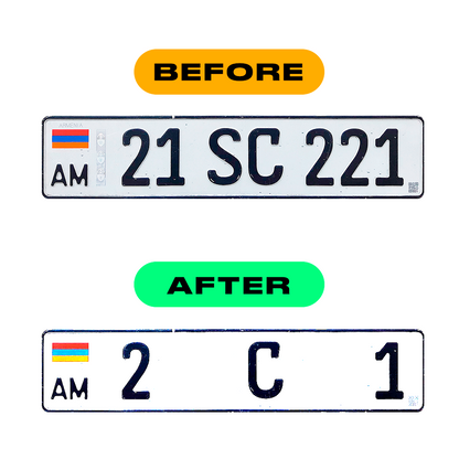 Nanofilm Ecoslick™ for аrmenia number plates - Symbol "T"