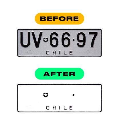 Nanofilm Ecoslick™ for Chile 2007 license plates - Symbol "6"