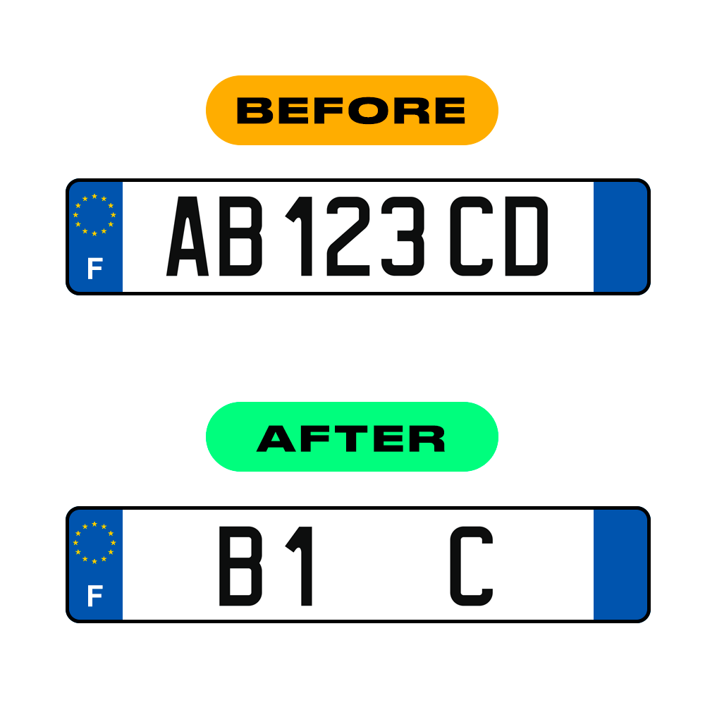 Nanofilm Ecoslick™ for french license plates - Symbol "0"