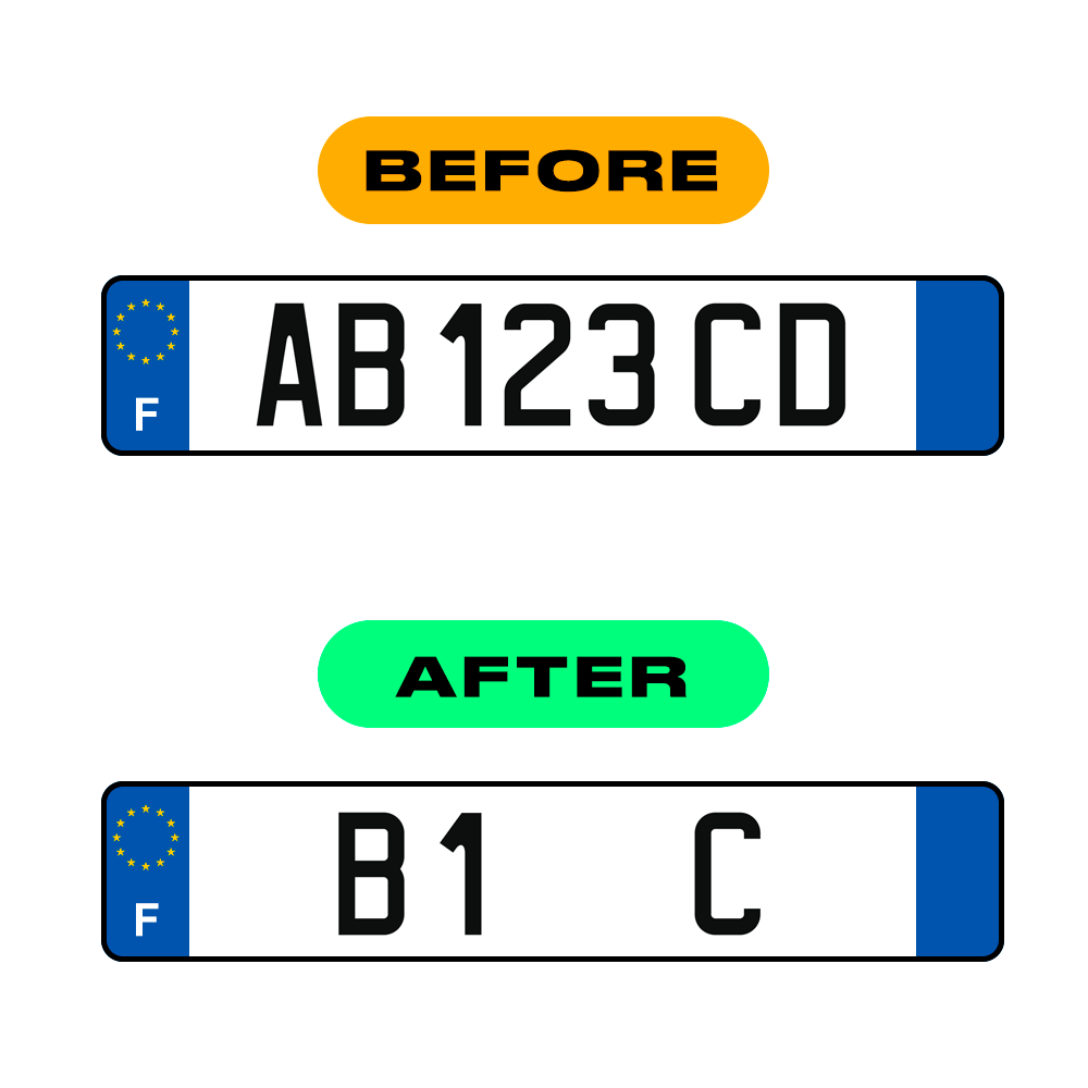 Nanofilm Ecoslick™ for french license plates - Symbol "T"