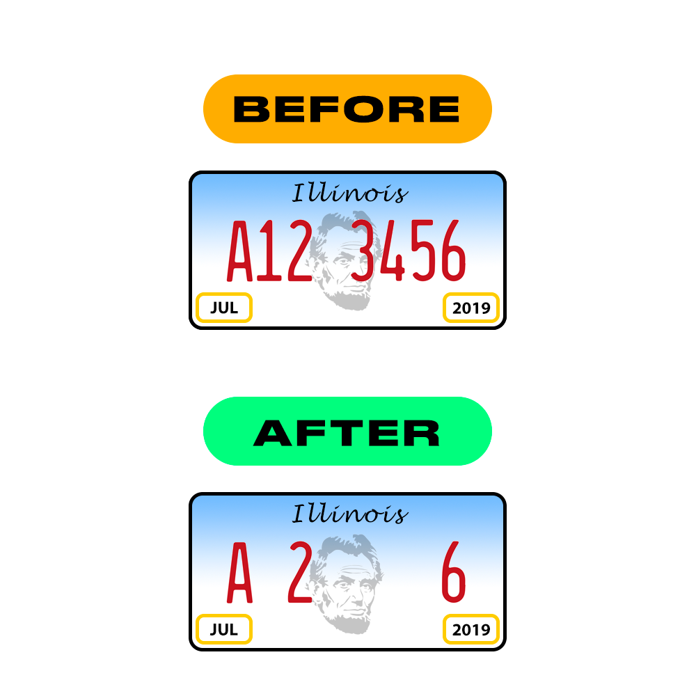 Nanofilm Ecoslick™ for US (Illinois) license plates - Symbol "C"