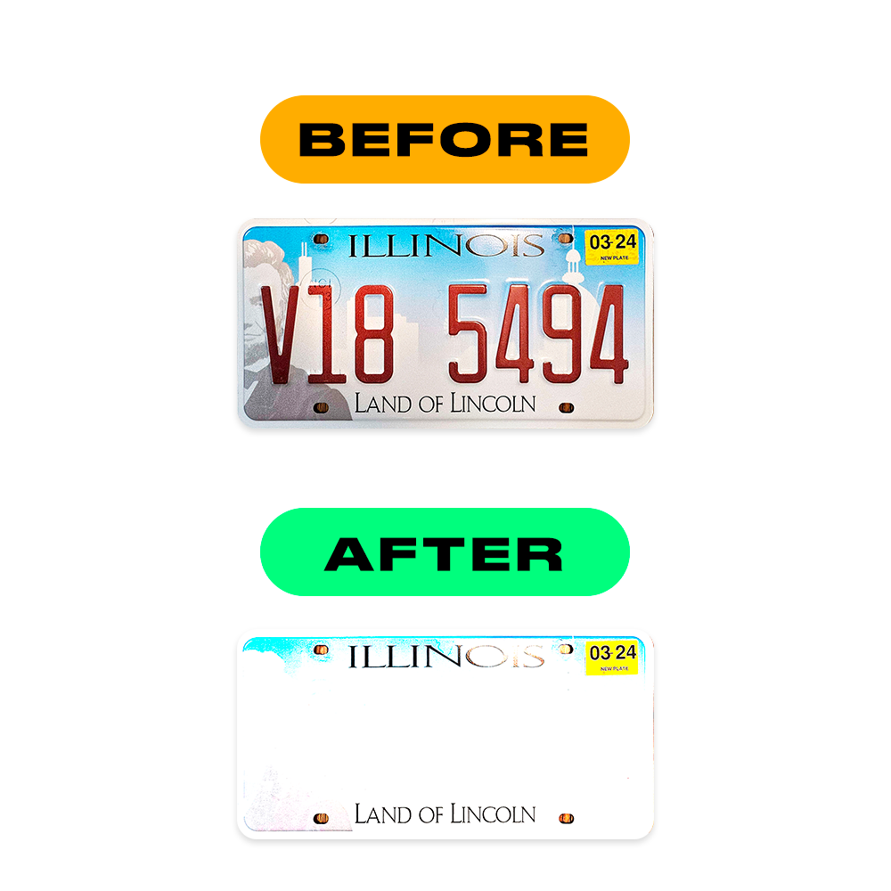 Alite Nanofilm for US (Illinois 2006 - Square) license plates - Symbol "L" - Alite