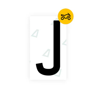 Nanofilm Ecoslick™ for US (South Dakota) Moto license plates - Symbol "J"