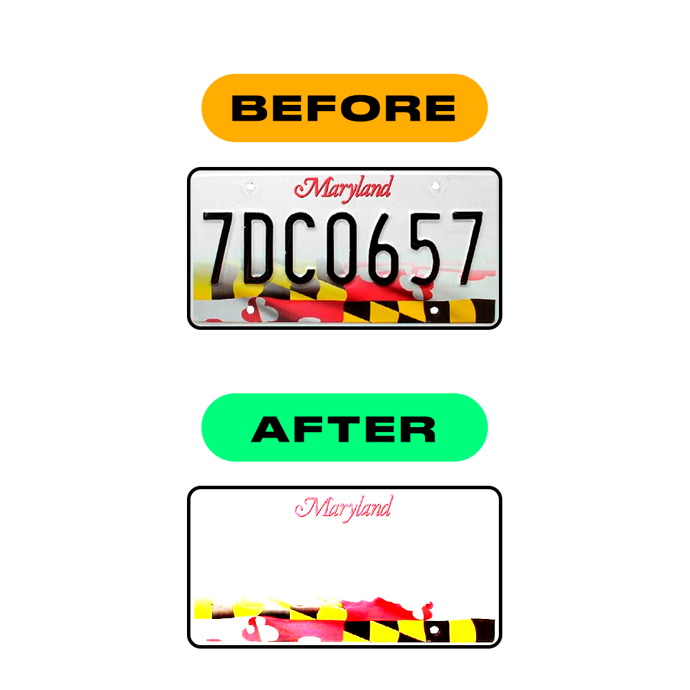 Nanofilm Ecoslick™ for US (Maryland) license plates - Symbol "B"