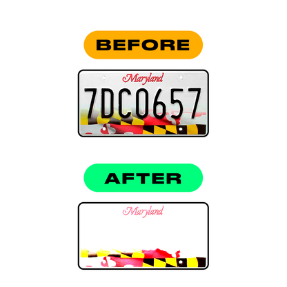 Nanofilm Ecoslick™ for US (Maryland) license plates - Symbol "B"