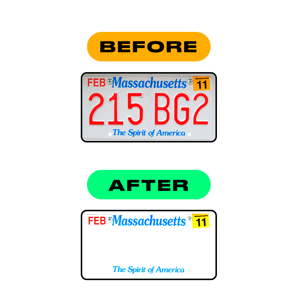 Nanofilm Ecoslick™ for US (Massachusetts) license plates - Symbol "L"