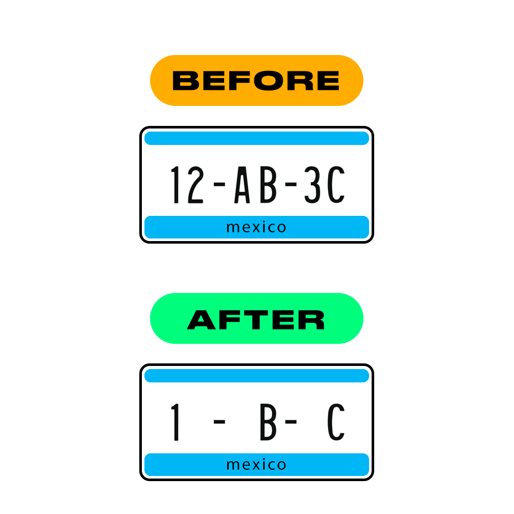 Nanofilm Ecoslick™ for mexican license plates - Symbol "P"