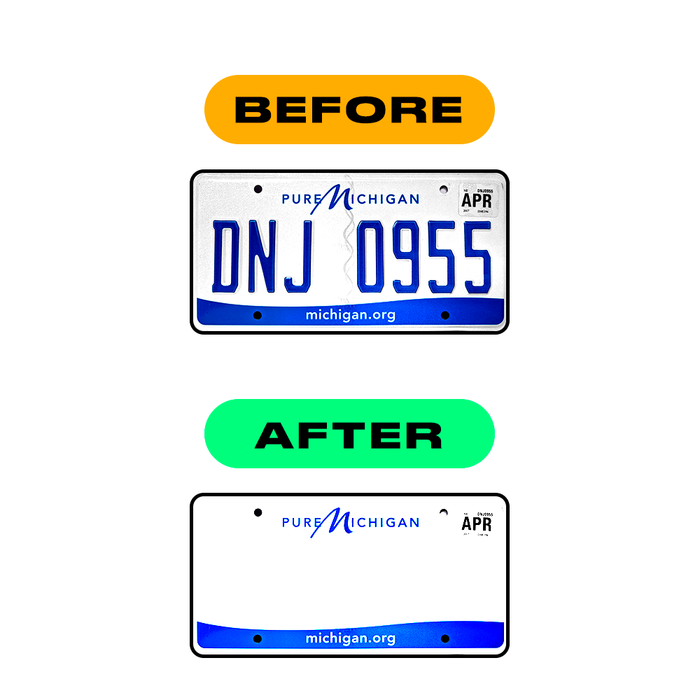 Nanofilm Ecoslick™ for US (Michigan) license plates - Symbol "D"