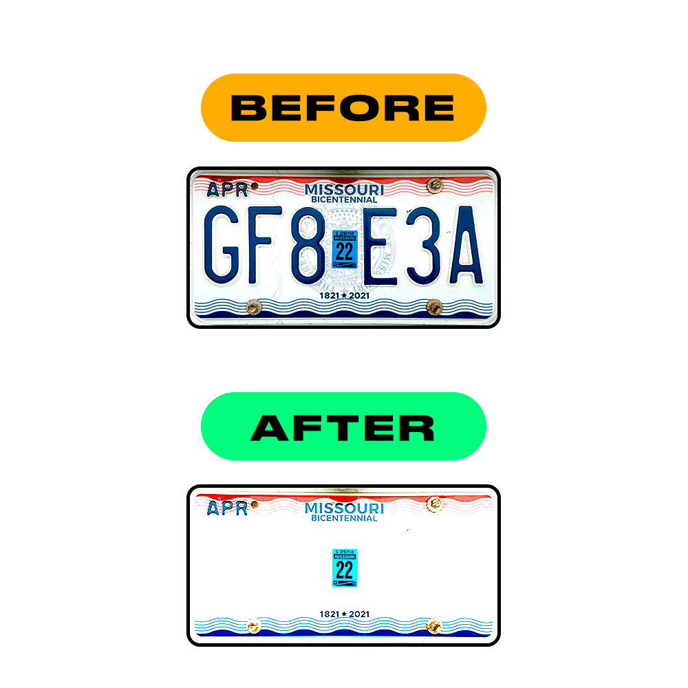 license plate film cover