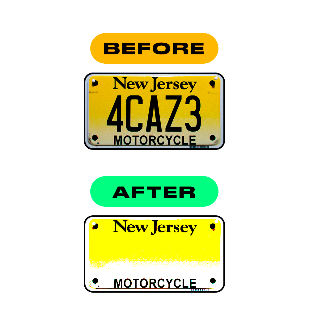 Nanofilm Ecoslick™ for US (New Jersey) Moto license plates - Symbol "0"