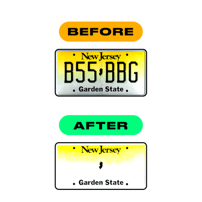 Nanofilm Ecoslick™ for US (New Jersey - 2) license plates - Symbol "H"