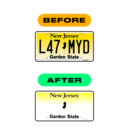 Nanofilm Ecoslick™ for US (New Jersey) license plates - Symbol "K"