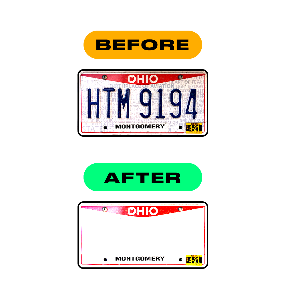 Nanofilm Ecoslick™ for US (Ohio 2013) license plates - Symbol "0"