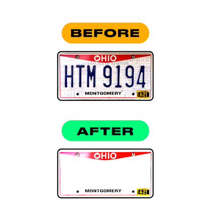 Nanofilm Ecoslick™ for US (Ohio 2013) license plates - Symbol "0"