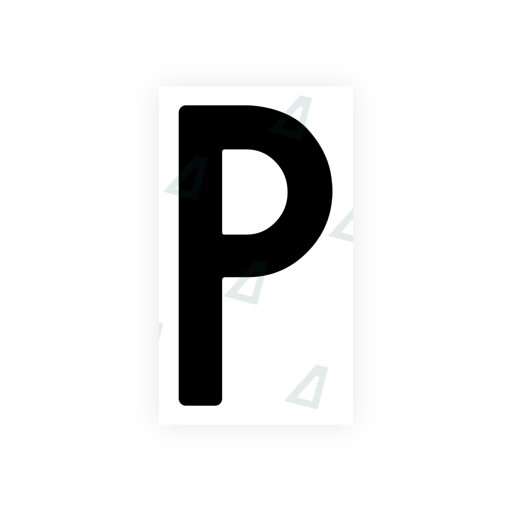 Nanofilm Ecoslick™ for Indian license plates - Symbol "P"