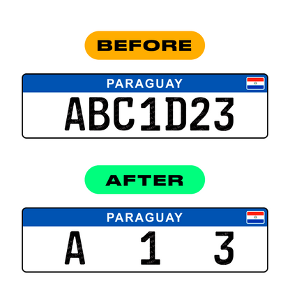 Nanofilm Ecoslick™ for paraguay license plates - Symbol "7"