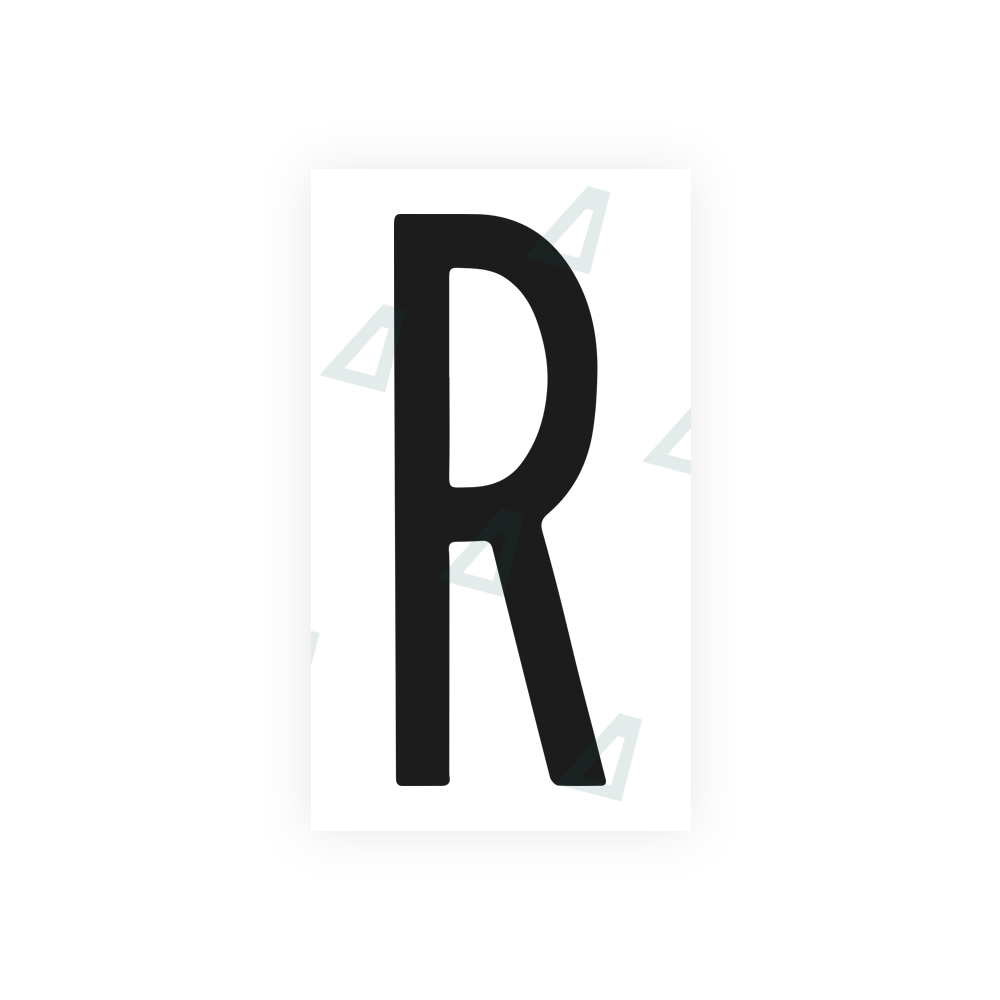 Nanofilm Ecoslick™ for US (New York 1986) license plates - Symbol "R"