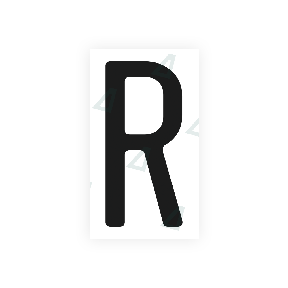 Nanofilm Ecoslick™ for US (California) license plates - Symbol "R"