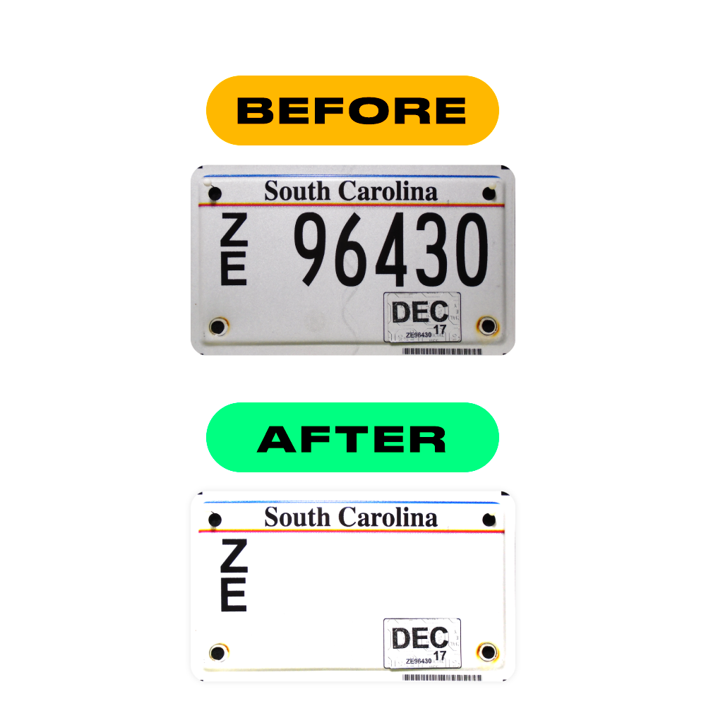 Nanofilm Ecoslick™ for US (South Carolina) Moto license plates - Symbol "0"