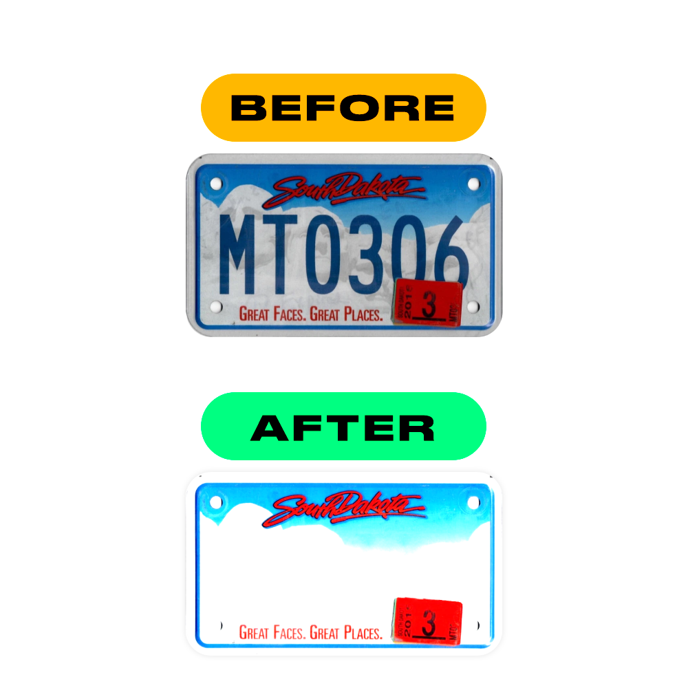 Nanofilm Ecoslick™ for US (South Dakota) Moto license plates - Symbol "R"