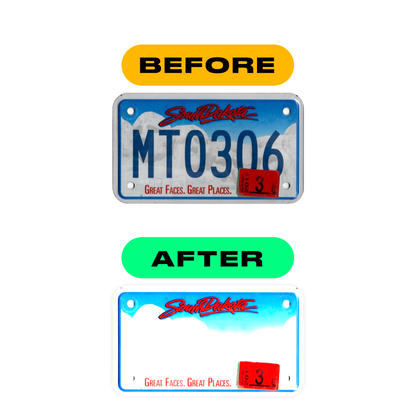 Nanofilm Ecoslick™ for US (South Dakota) Moto license plates - Symbol "R"